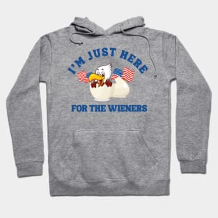 I'm Just Here For The Wieners Funny Fourth of July Hoodie